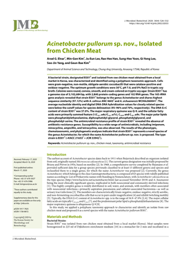 Acinetobacter Pullorum Sp. Nov., Isolated from Chicken Meat