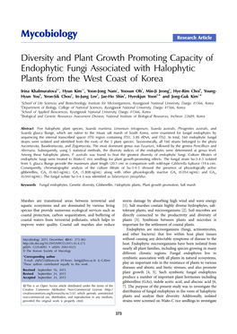 Mycobiology Research Article