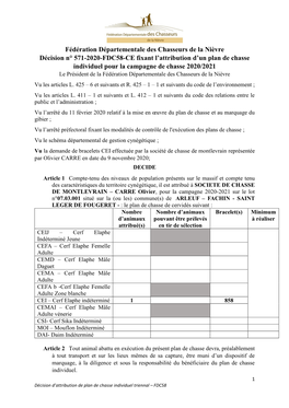 Plan De Chasse Grands Cervidés