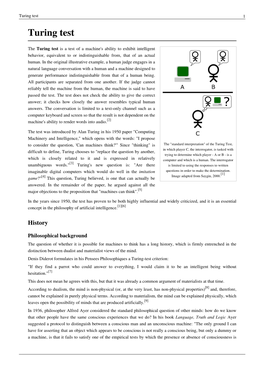 Turing Test 1 Turing Test