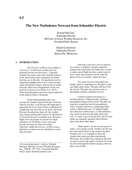 6.5 the New Turbulence Nowcast from Schneider Electric