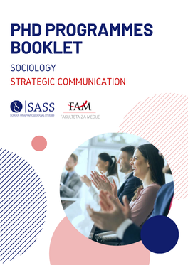 PHD PROGRAMMES BOOKLET SOCIOLOGY STRATEGIC COMMUNICATION Located in the Heart of Germany