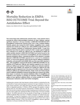 Mortality Reduction in EMPA-REG OUTCOME Trial