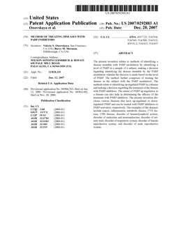 (12) Patent Application Publication (10) Pub. No.: US 2007/0292883 A1 Ossovskaya Et Al