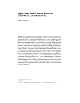 Approximate Local Poincaré Spacetime Symmetry