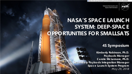 Nasa's Space Launch System: Deep-Space Opportunities