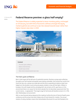 Federal Reserve Preview