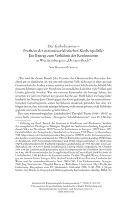 Profiteur Der Nationalsozialistischen Kirchenpolitik?