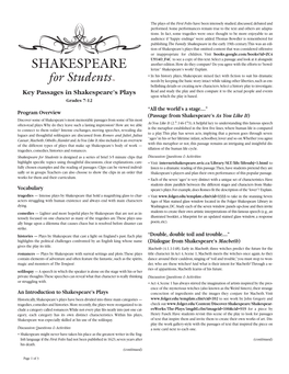 Key Passages in Shakespeare's Plays