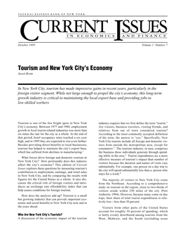 Tourism and New York City's Economy Jason Bram