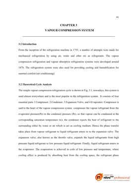 Chapter 3 Vapour Compression System ______