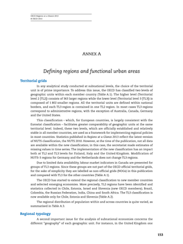 Defining Regions and Functional Urban Areas