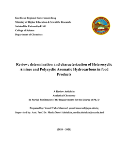 Determination and Characterization of Heterocyclic Amines and Polycyclic Aromatic Hydrocarbons in Food Products