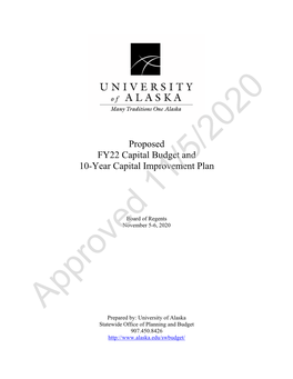 FY22 BOR Approved Capital Budget Request