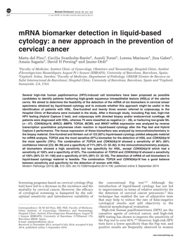 Mrna Biomarker Detection in Liquid-Based Cytology