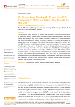 Profit and Loss Sharing