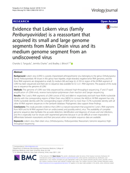 Evidence That Lokern Virus