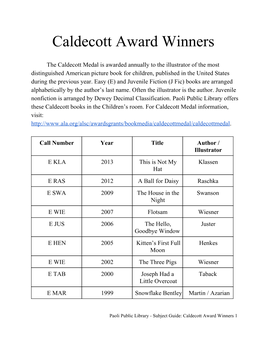 Caldecott Award Winners