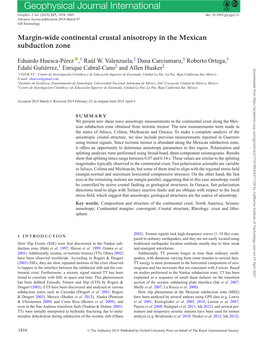 Margin-Wide Continental Crustal Anisotropy in the Mexican Subduction Zone