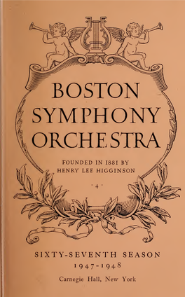 Boston Symphony Orchestra Concert Programs, Season 67, 1947