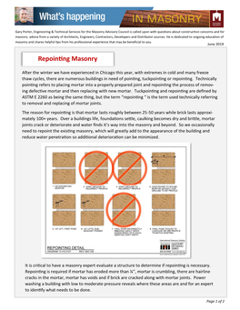 Repointing Masonry