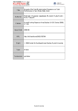 Title Impacts of the Tank Modernization Programme on Tank