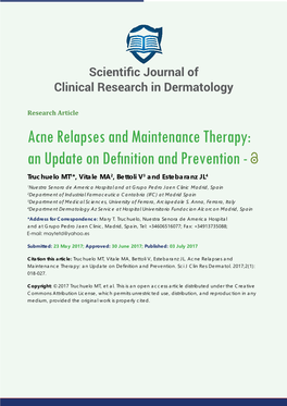 Acne Relapses and Maintenance Therapy