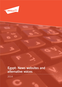 Egypt: News Websites and DEFENDING FREEDOM of EXPRESSION and INFORMATION Alternative Voices