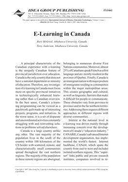 E-Learning in Canada
