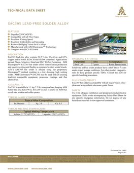 Sac305 Lead-Free Solder Alloy