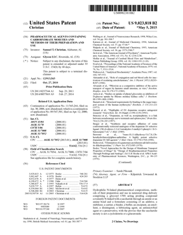 (12) United States Patent (10) Patent No.: US 9,023,818 B2 Christian (45) Date of Patent: *May 5, 2015