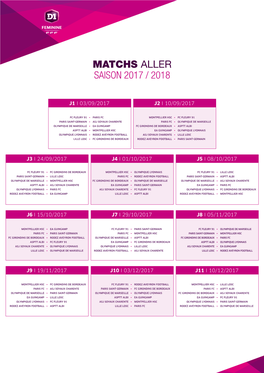 Matchs Aller Saison 2017 / 2018