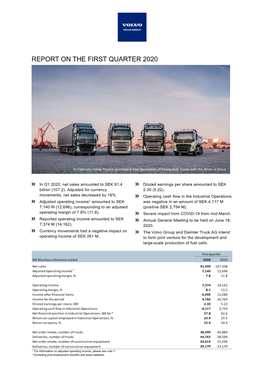 Volvo Group Report on the First Quarter 2020