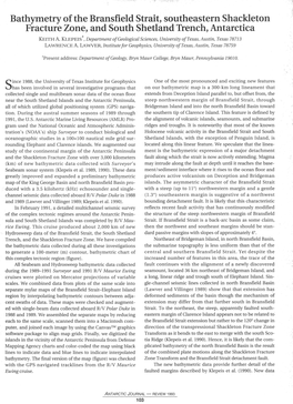 Bathymetry of the Bransfield Strait, Southeastern Shackleton Fracture Zone, and South Shetland Trench, Antarctica KEITH A