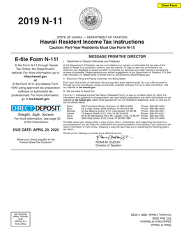 Instructions for Form N-11 Rev 2019