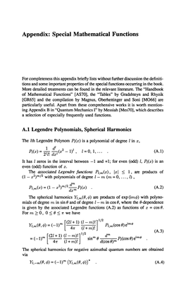 Appendix: Special Mathematical Functions