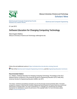 Software Education for Changing Computing Technology