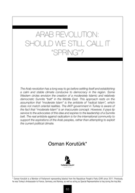 Arab Revolution: Should We Still Call It “Spring”?