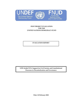 24 February 2020 EVALUATION REPORT UDF-14-606-TUN: Support F