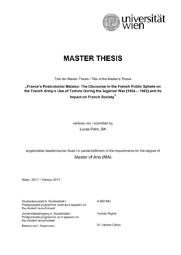 Master Thesis