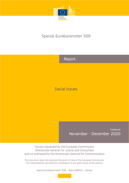 Special Eurobarometer 509 Social Issues