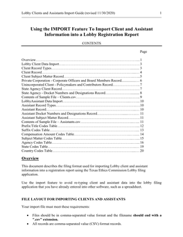 Using the IMPORT Feature to Import Client and Assistant Information Into a Lobby Registration Report