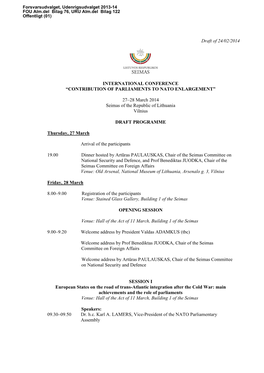 Contribution of Parliaments to Nato Enlargement”