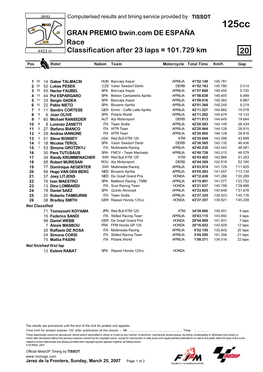 R Race CLASSIFICATION