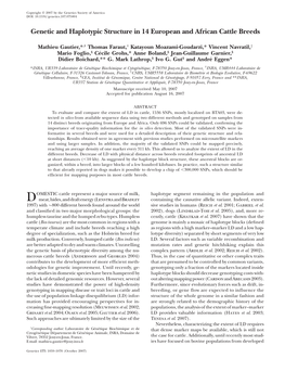 Genetic and Haplotypic Structure in 14 European and African Cattle Breeds