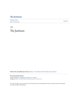 The Justinian Volume 1994 Article 1 Issue 3 December