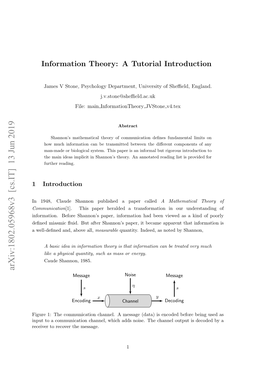 Information Theory: a Tutorial Introduction
