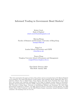 Informed Trading in Government Bond Markets*