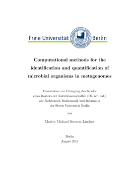 Computational Methods for the Identification and Quantification Of