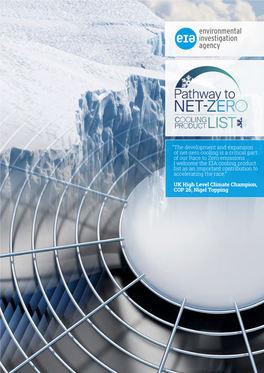 Pathway to Net-Zero Cooling Product List 4